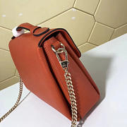 Gucci gg flap shoulder bag on chain orange 5103032 - 6