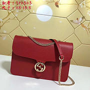 Gucci gg flap shoulder bag on chain red 510303 - 2