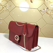 Gucci gg flap shoulder bag on chain red 510303 - 5