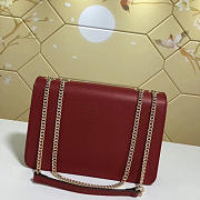 Gucci gg flap shoulder bag on chain red 510303 - 6