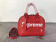louis vuitton supreme domed satchelv red m40301 - 5
