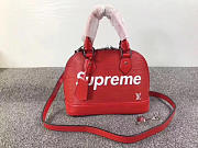 louis vuitton supreme domed satchelv red m40301 - 2