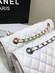 Chanel Grained calfskin flap bag gold white 25cm - 5