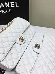 Chanel Grained calfskin flap bag gold white 25cm - 6