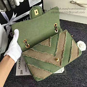 chanel canvas patchwork chevron medium flap bag khaki CohotBag 040101 vs06628 - 3