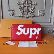  Louis Vuitton superme zip wallet red - 1