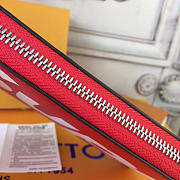  Louis Vuitton superme zip wallet red - 4