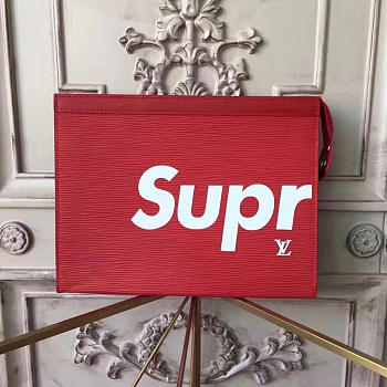 Louis Vuitton Supreme Clutch Bag Red | M41366 