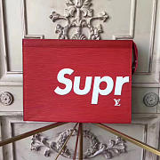 Louis Vuitton Supreme Clutch Bag Red | M41366  - 6