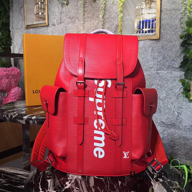 Louis Vuitton Supreme Backpack Red Water Tripple| M41709 - 1