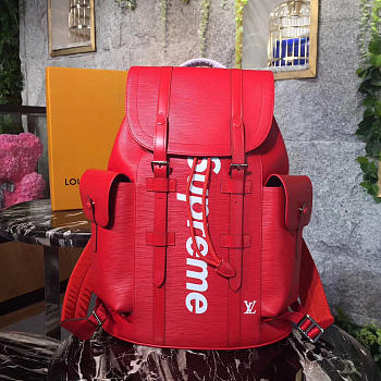Louis Vuitton Supreme Backpack Red Water Tripple| M41709