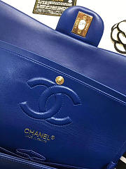 chanel lambskin leather flap bag gold/silver blue 25cm - 5