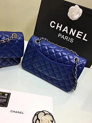 chanel lambskin leather flap bag gold/silver blue 25cm - 2