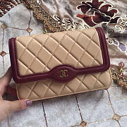 Chanel lambskin mini chain wallet beige | A81024  - 1