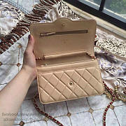 Chanel lambskin mini chain wallet beige | A81024  - 6