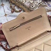 Chanel lambskin mini chain wallet beige | A81024  - 5