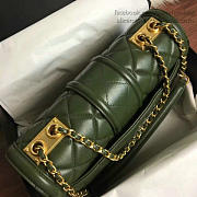 chanel quilted lambskin gold-tone metal flap bag green CohotBag a91365 vs06525 - 2