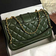 chanel quilted lambskin gold-tone metal flap bag green CohotBag a91365 vs06525 - 3