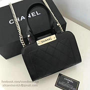 Chanel small label click leather shopping bag black | A93731  - 6