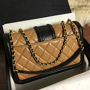 chanel quilted lambskin gold-tone metal flap bag beige and black CohotBag a91365 vs02821 - 5