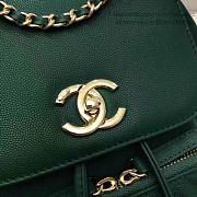 Chanel grained calfskin gold-tone metal backpack green | A93748  - 3