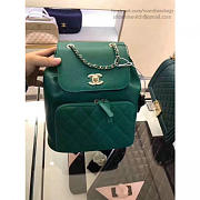Chanel grained calfskin gold-tone metal backpack green | A93748  - 2
