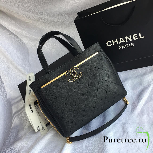 Chanel small shopping bag balck | 57563 - 1
