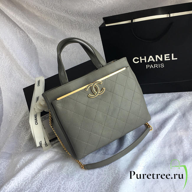 Chanel small shopping bag gray | 57563 - 1