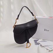 Dior saddle bag original leather black 20cm | M0446 - 1