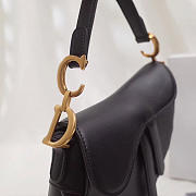 Dior saddle bag original leather black 20cm | M0446 - 4