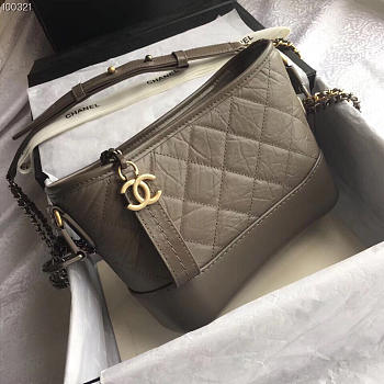 Chanel's gabrielle small hobo bag dark gray 