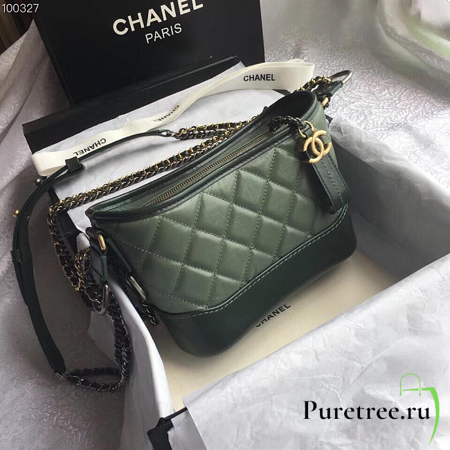 Chanel's gabrielle small hobo bag green  - 1