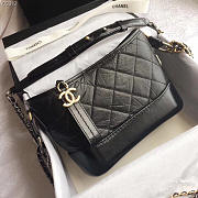 Chanel's gabrielle small hobo bag black dark silver gold - 2
