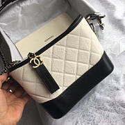 Chanel's gabrielle small hobo bag white spell black - 2