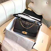 chanel caviar stitched flap bag black CohotBag 24cm - 1