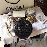 chanel cc filigree grained round clutch with chain bag black CohotBag a1 - 1