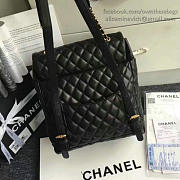 Chanel quilted lambskin backpack black gold hardware small - 6