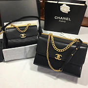 Chanel original single double c flip bag black large - 4