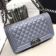 Chanel sheepskin classic diamond hot mama burst grey silver hardware | A67086 - 2