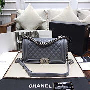 Chanel sheepskin classic diamond hot mama burst grey silver hardware | A67086 - 3