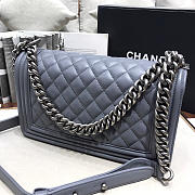 Chanel sheepskin classic diamond hot mama burst grey silver hardware | A67086 - 5