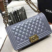 Chanel sheepskin classic diamond hot mama burst gray gold hardware | A67086 - 6