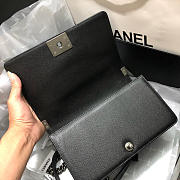 Chanel original quality 67086 large v fine ball black silver hardware - 3