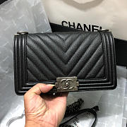 Chanel original quality 67086 large v fine ball black silver hardware - 2