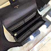 Chanel long imported deer grain leather v-grain road wallet black | 80758  - 6