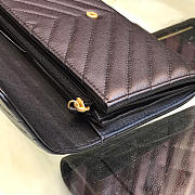 Chanel long imported deer grain leather v-grain road wallet black | 80758  - 4