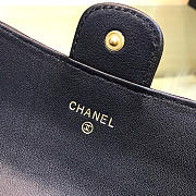 Chanel long imported deer grain leather v-grain road wallet black | 80758  - 2