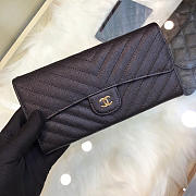 Chanel classic cf long lychee purse v black - 2