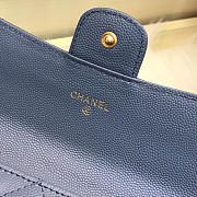 Chanel classic cf long lychee purse smog blue - 6