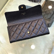Chanel classic cf long lychee purse black with green - 3